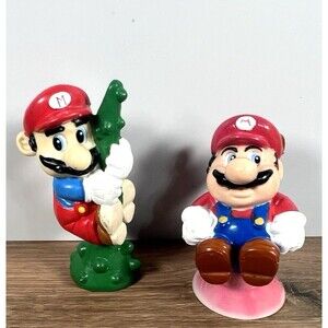 Vintage Super MARIO BROS Applause PVC Figure MARIO Climbing Vine 1989 NINTENDO
